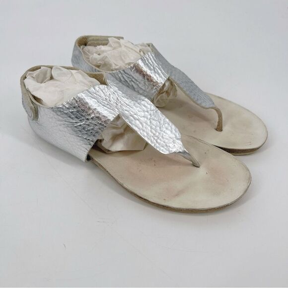 Pedro Garcia T-Strap Thong Sandal Silver 9.5 - Picture 9 of 9
